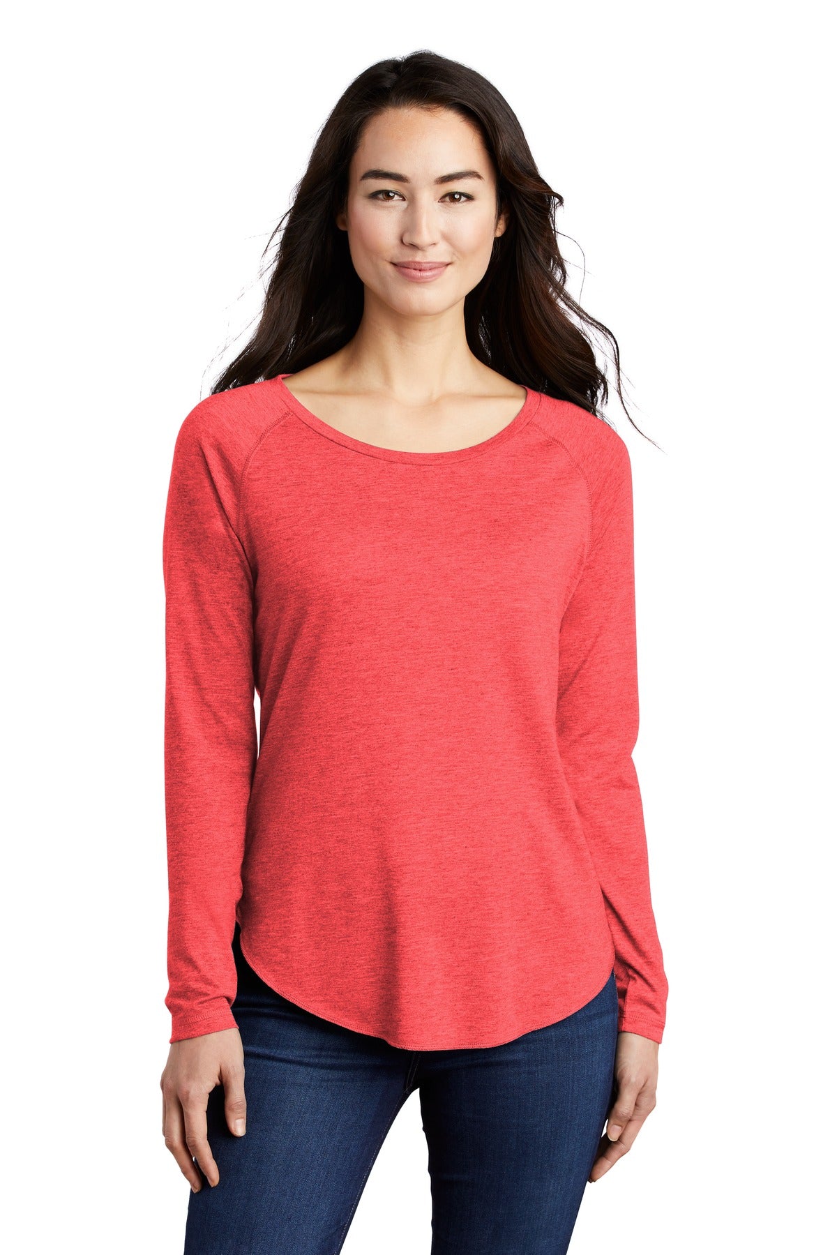 Sport-Tek Women's PosiCharge Long Sleeve Tri-Blend Wicking Scoop Neck Raglan Tee LST400LS Womens Apparel Shirts & Tops