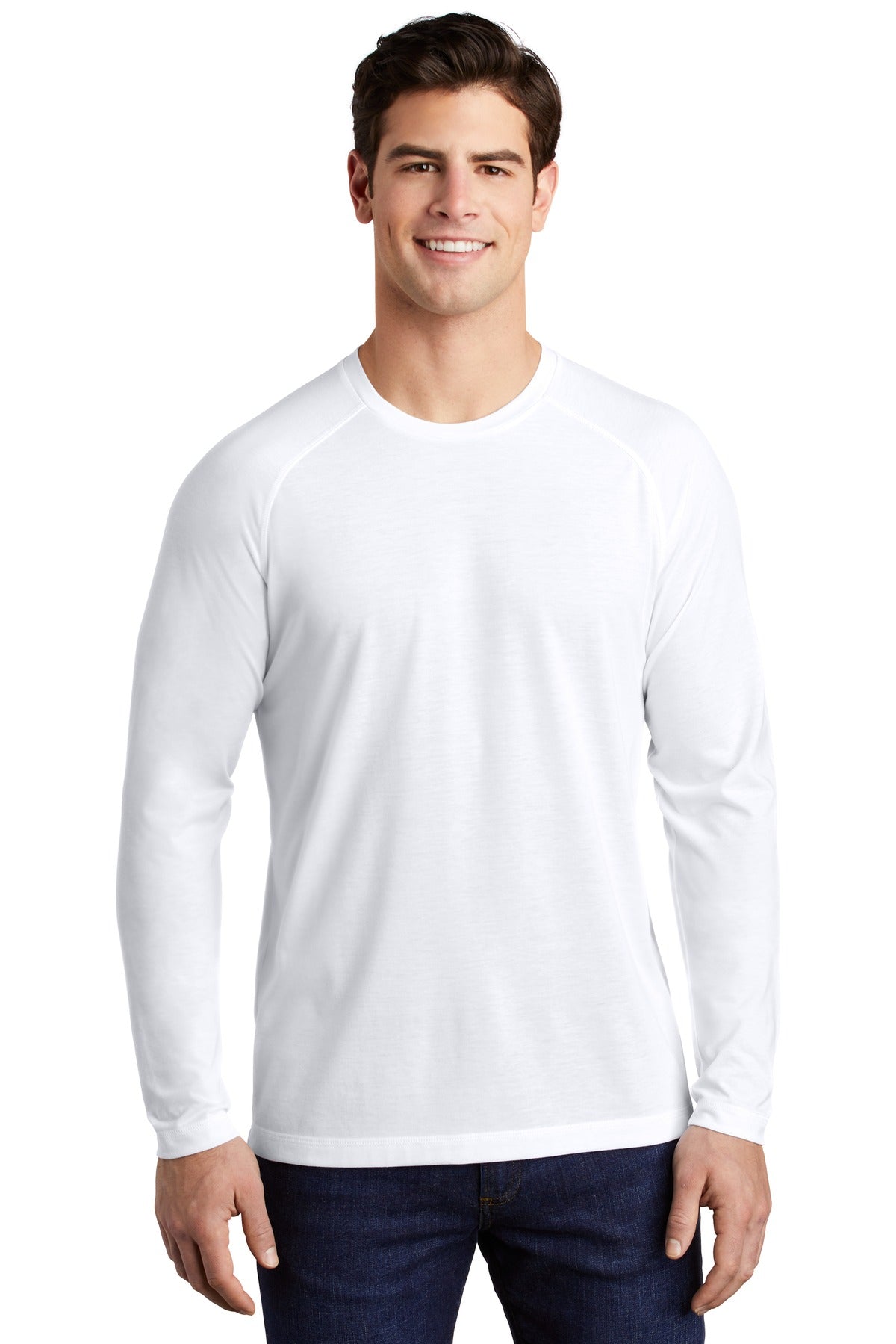 Sport-Tek Men's PosiCharge Long Sleeve Tri-Blend Wicking Raglan Tee Mens Apparel Shirts & Tops