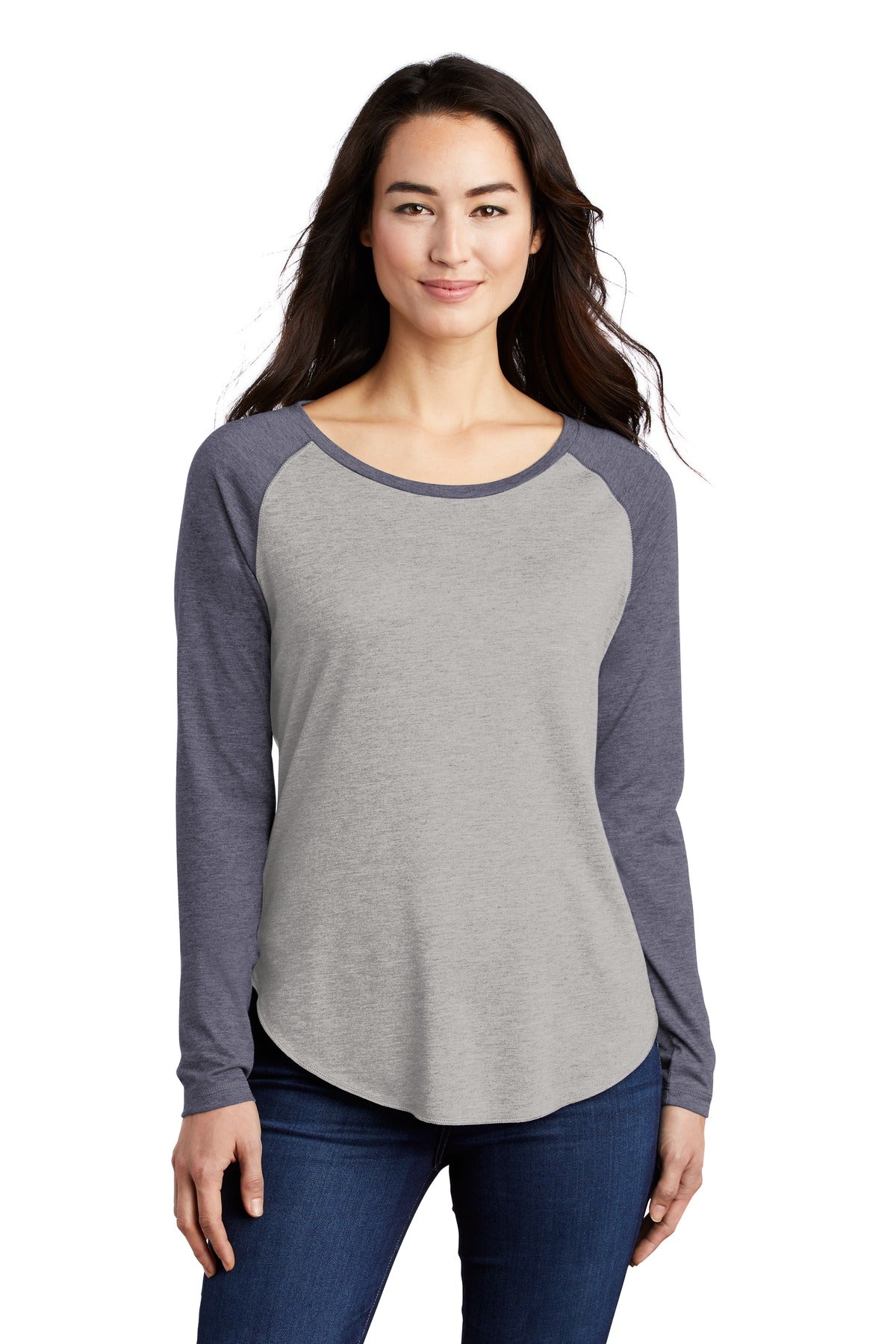 Sport-Tek Women's PosiCharge Long Sleeve Tri-Blend Wicking Scoop Neck Raglan Tee LST400LS Womens Apparel Shirts & Tops