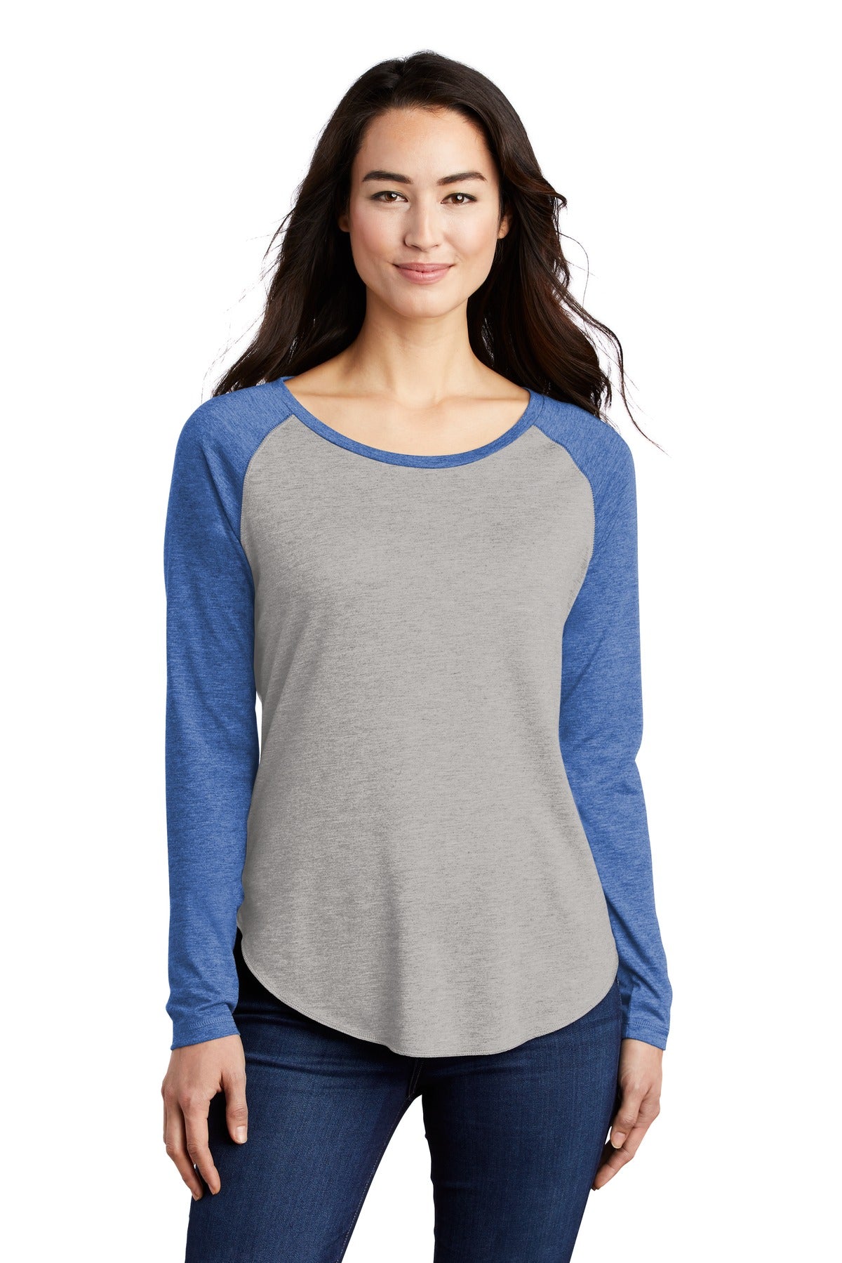 Sport-Tek Women's PosiCharge Long Sleeve Tri-Blend Wicking Scoop Neck Raglan Tee LST400LS Womens Apparel Shirts & Tops