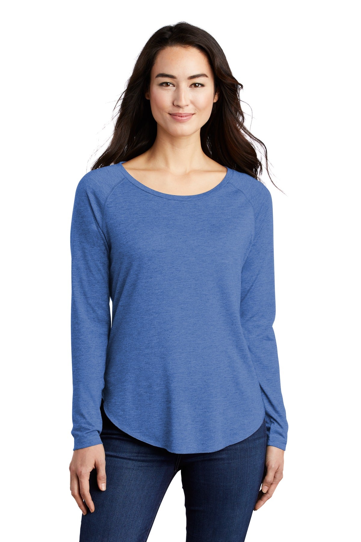 Sport-Tek Women's PosiCharge Long Sleeve Tri-Blend Wicking Scoop Neck Raglan Tee LST400LS Womens Apparel Shirts & Tops