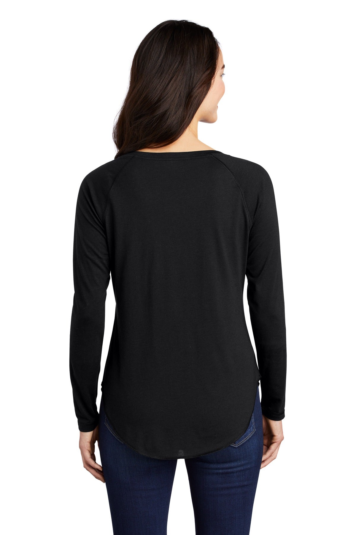 Sport-Tek Women's PosiCharge Long Sleeve Tri-Blend Wicking Scoop Neck Raglan Tee LST400LS Womens Apparel Shirts & Tops