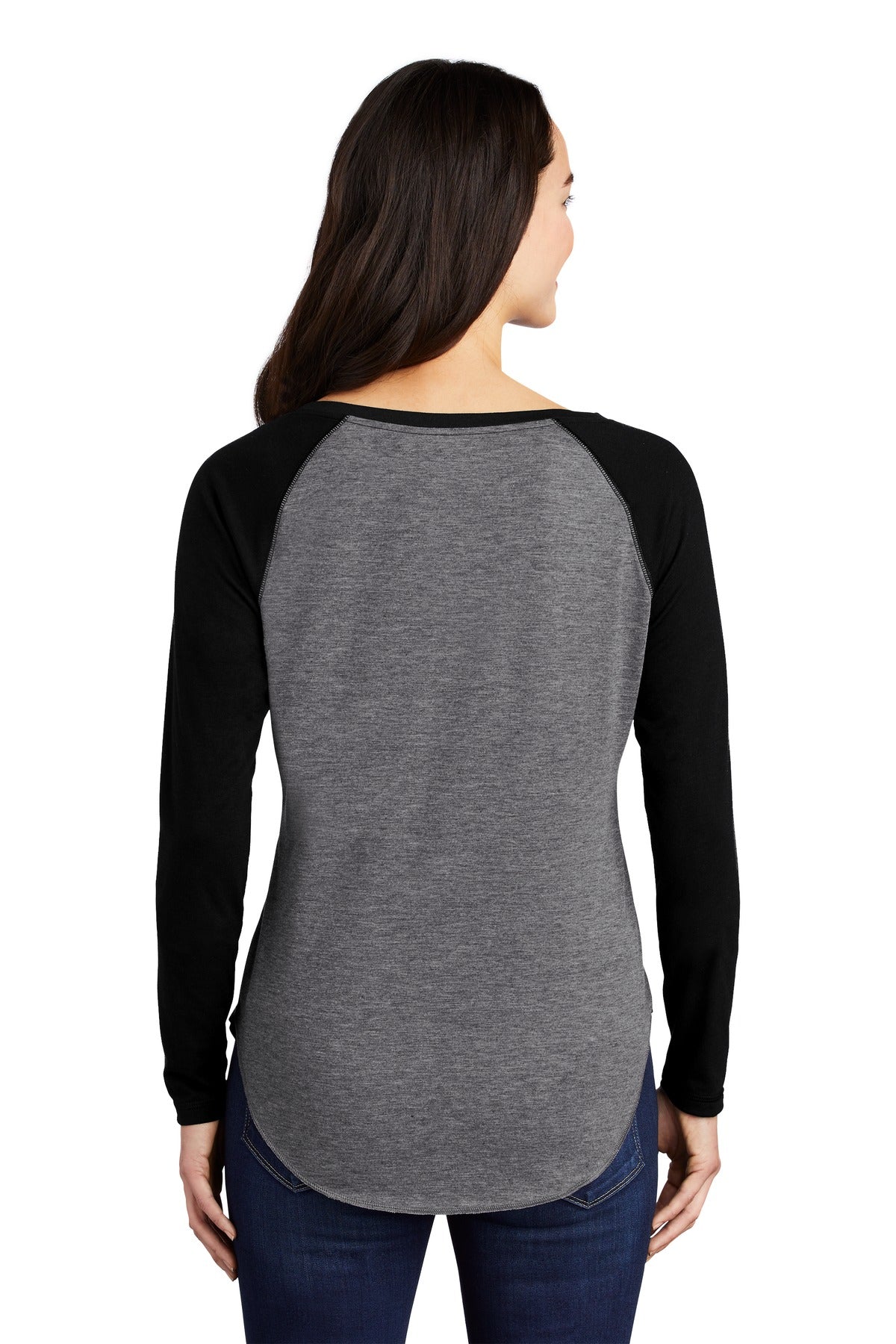Sport-Tek Women's PosiCharge Long Sleeve Tri-Blend Wicking Scoop Neck Raglan Tee LST400LS Womens Apparel Shirts & Tops