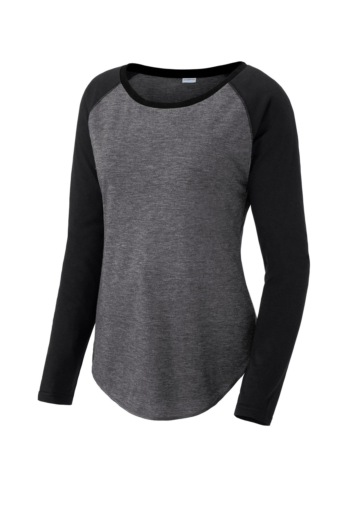 Sport-Tek Women's PosiCharge Long Sleeve Tri-Blend Wicking Scoop Neck Raglan Tee LST400LS Womens Apparel Shirts & Tops