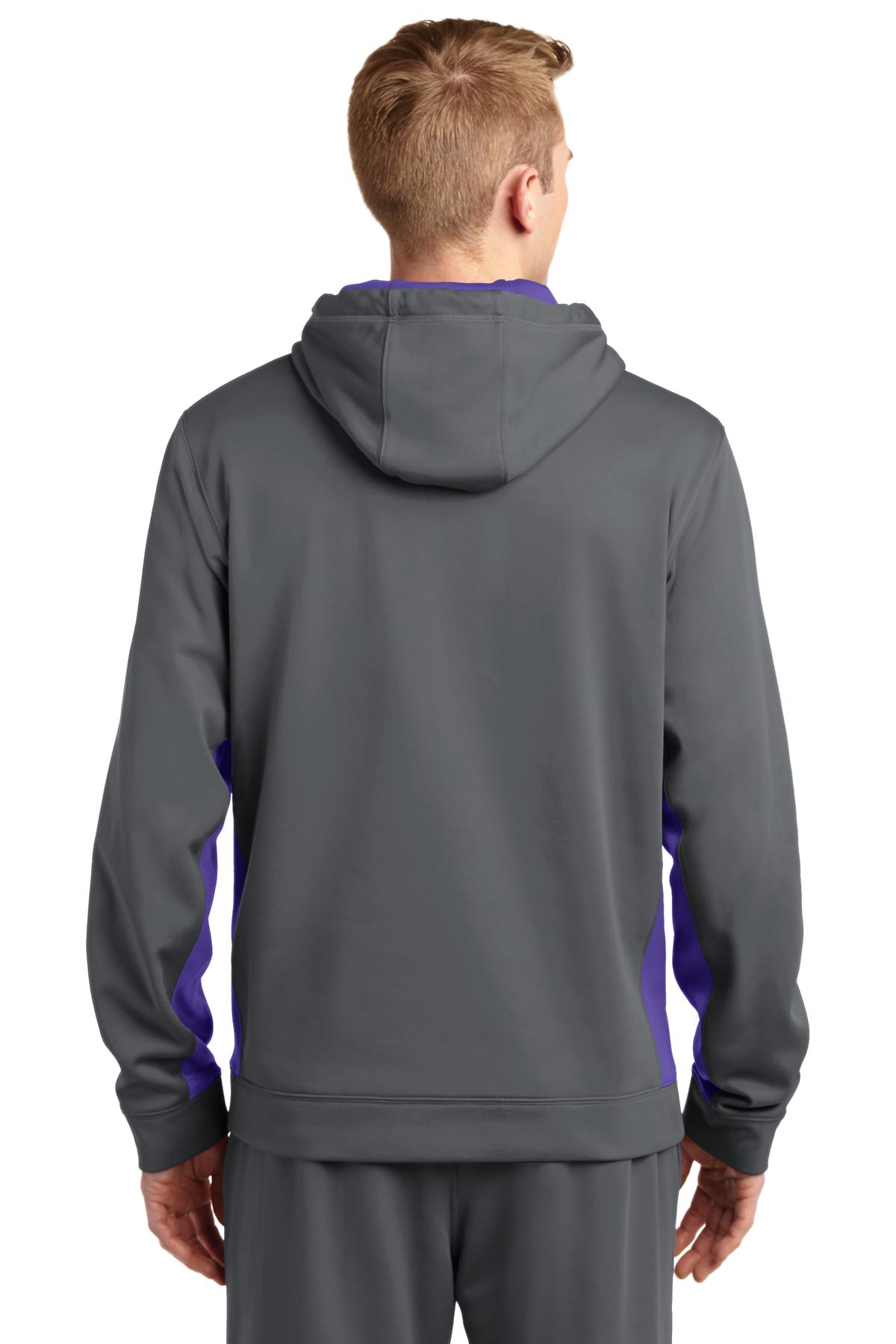 Sport-Tek Men's Sport-Wick Fleece Colorblock Hooded Pullover Mens Apparel Sweatshirts & Fleece