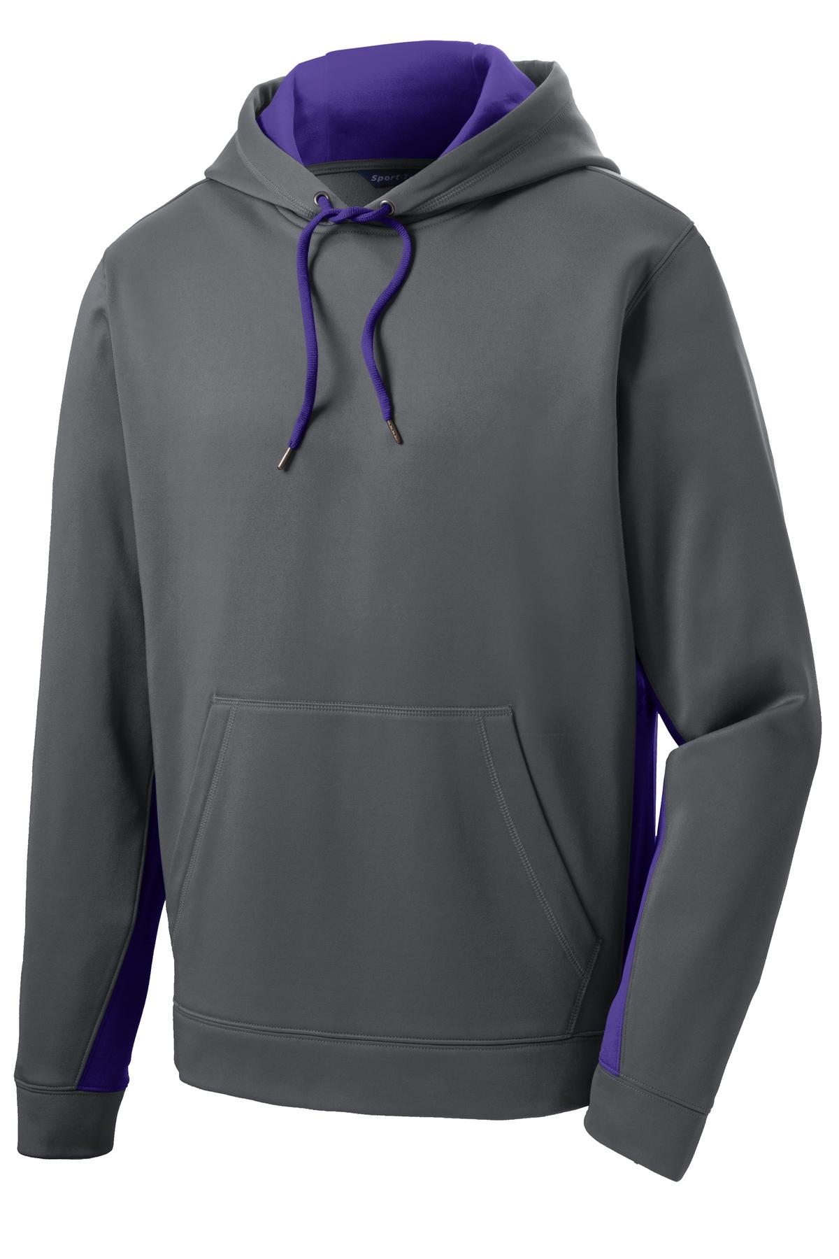 Sport-Tek Men's Sport-Wick Fleece Colorblock Hooded Pullover Mens Apparel Sweatshirts & Fleece