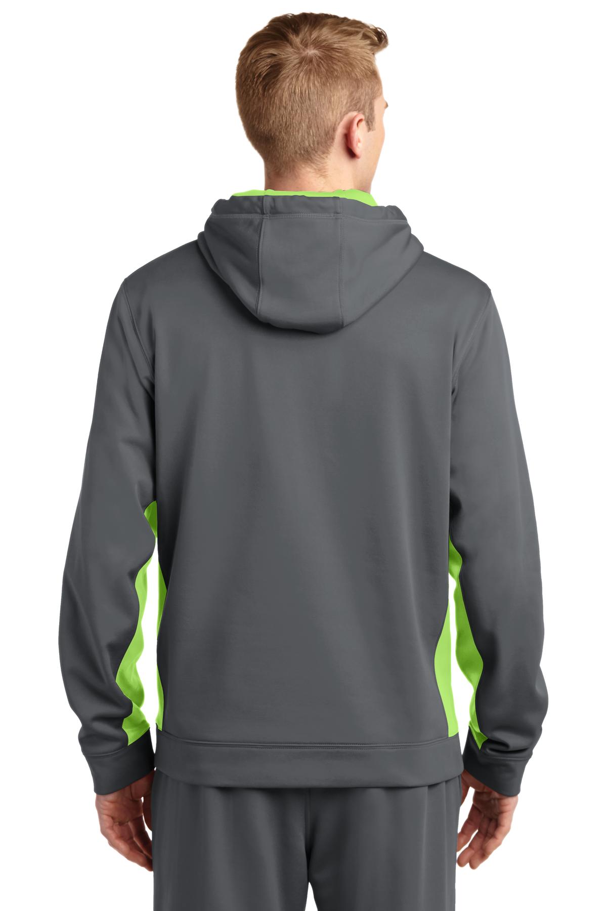 Sport-Tek Men's Sport-Wick Fleece Colorblock Hooded Pullover Mens Apparel Sweatshirts & Fleece