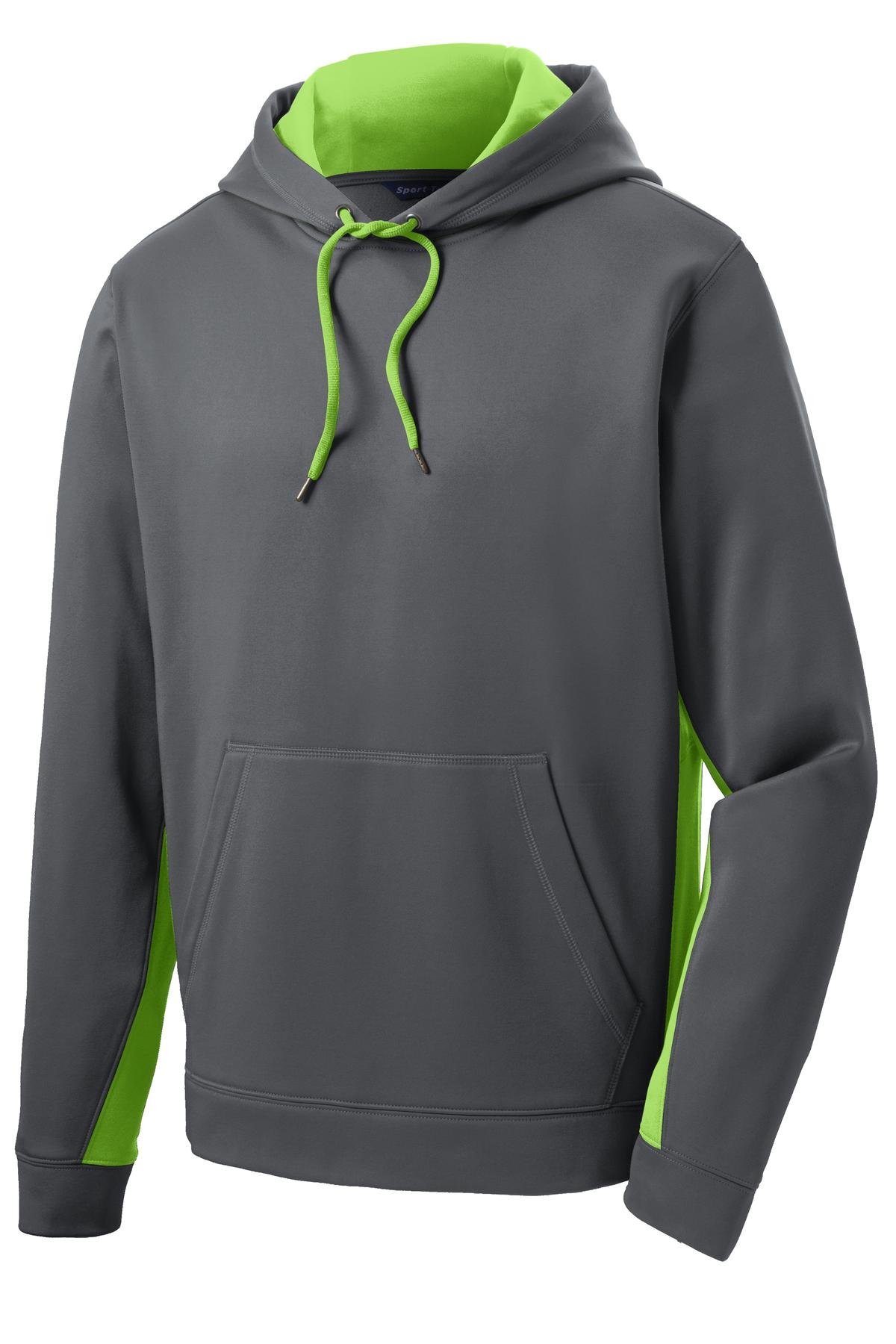 Sport-Tek Men's Sport-Wick Fleece Colorblock Hooded Pullover Mens Apparel Sweatshirts & Fleece