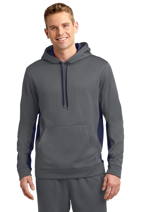 Sport-Tek Men's Sport-Wick Fleece Colorblock Hooded Pullover Mens Apparel Sweatshirts & Fleece