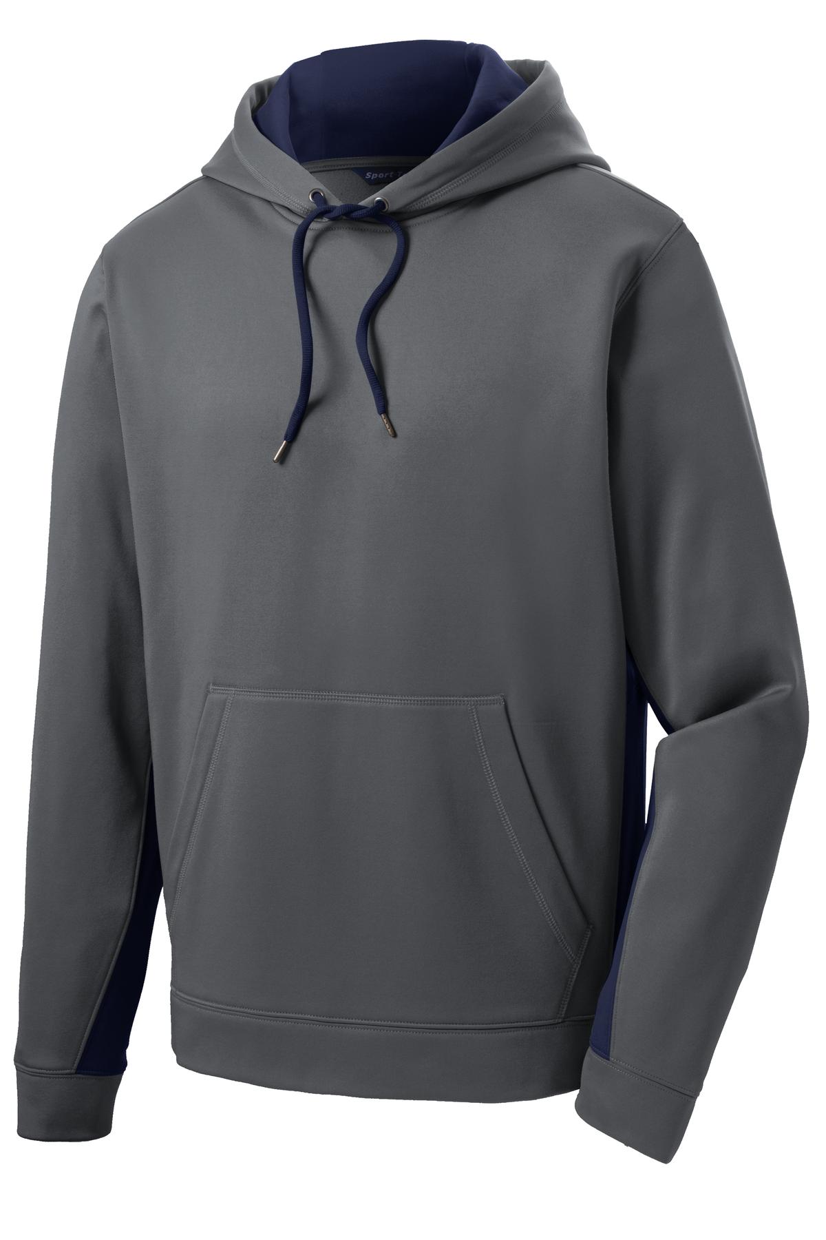 Sport-Tek Men's Sport-Wick Fleece Colorblock Hooded Pullover Mens Apparel Sweatshirts & Fleece