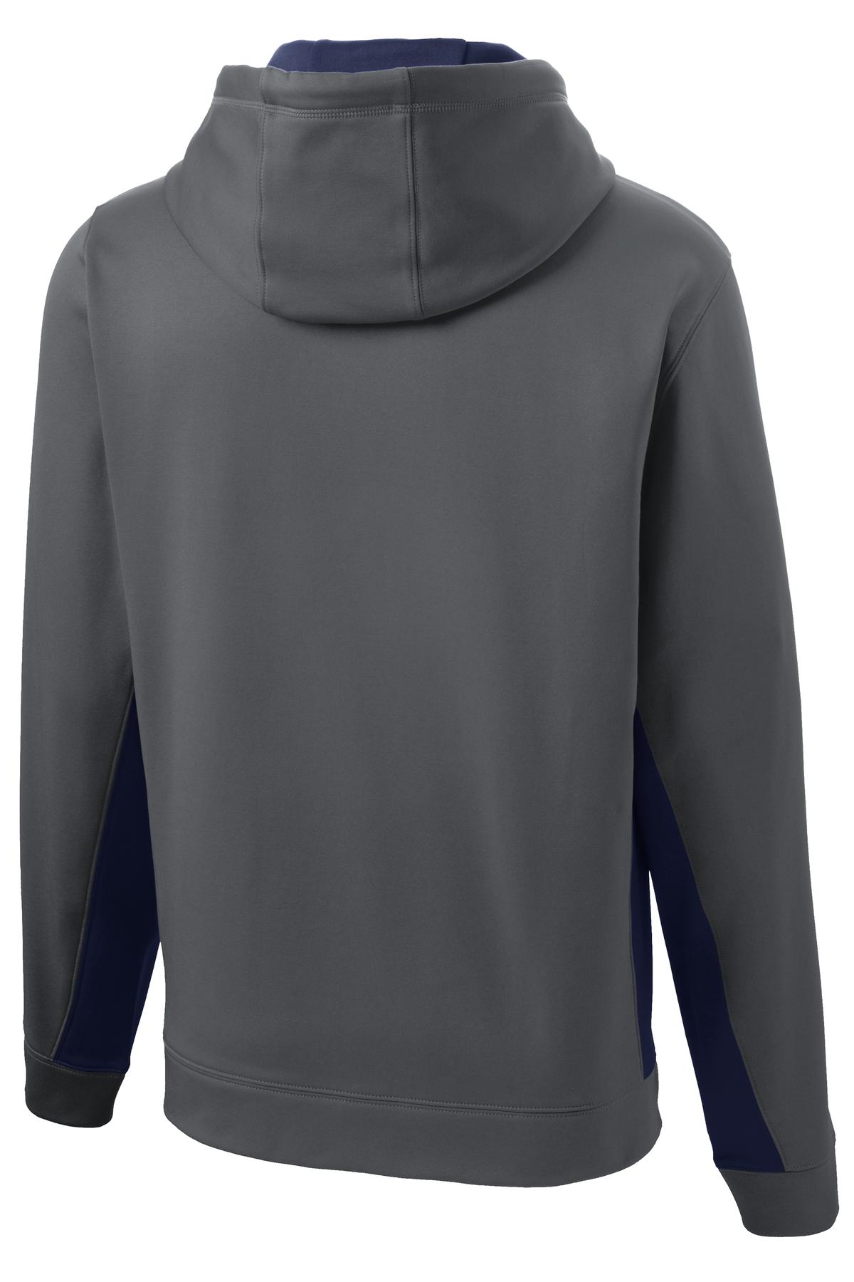 Sport-Tek Men's Sport-Wick Fleece Colorblock Hooded Pullover Mens Apparel Sweatshirts & Fleece