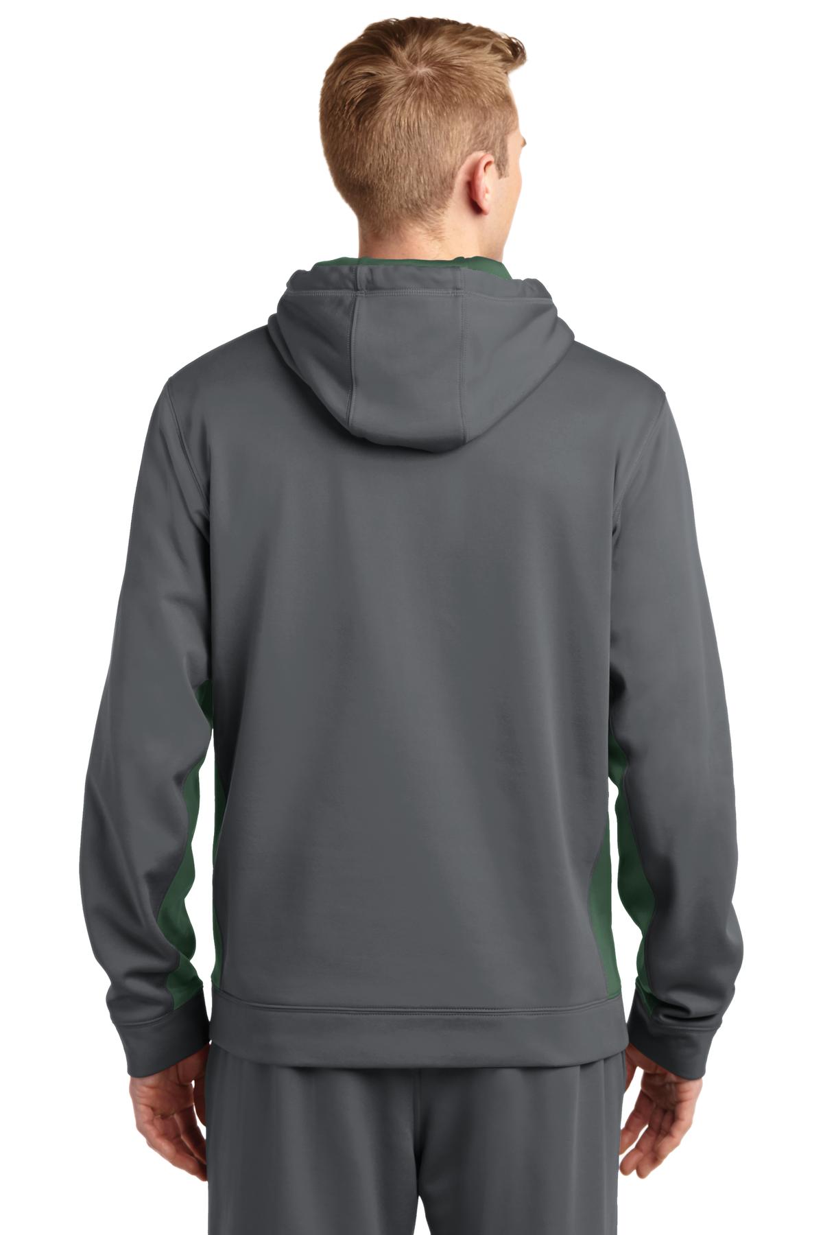 Sport-Tek Men's Sport-Wick Fleece Colorblock Hooded Pullover Mens Apparel Sweatshirts & Fleece