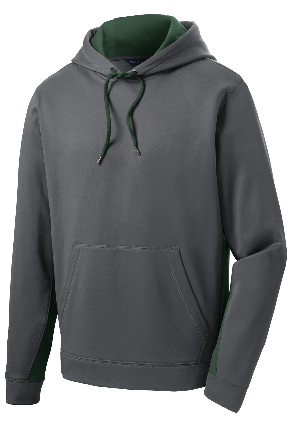 Sport-Tek Men's Sport-Wick Fleece Colorblock Hooded Pullover Mens Apparel Sweatshirts & Fleece