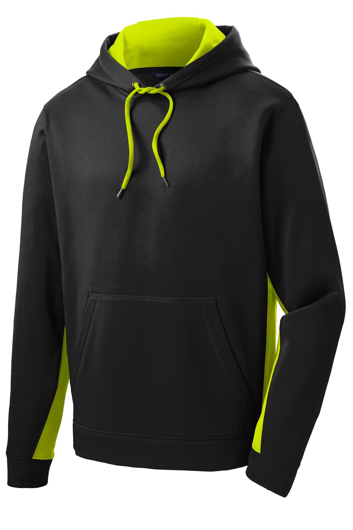 Sport-Tek Men's Sport-Wick Fleece Colorblock Hooded Pullover Mens Apparel Sweatshirts & Fleece