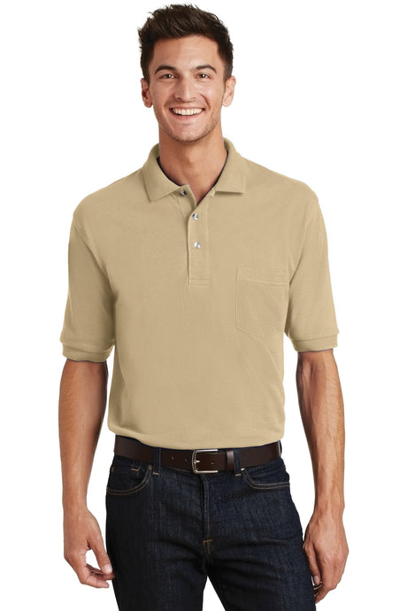 Port Authority Men's Heavyweight Cotton Pique Polo with Pocket. K420P Mens Apparel Shirts & Tops
