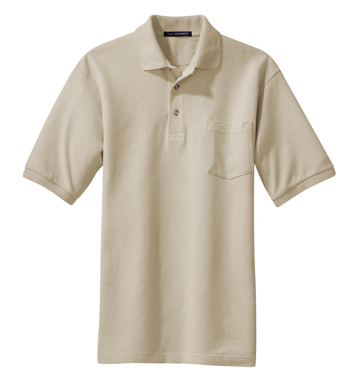 Port Authority Men's Heavyweight Cotton Pique Polo with Pocket. K420P Mens Apparel Shirts & Tops