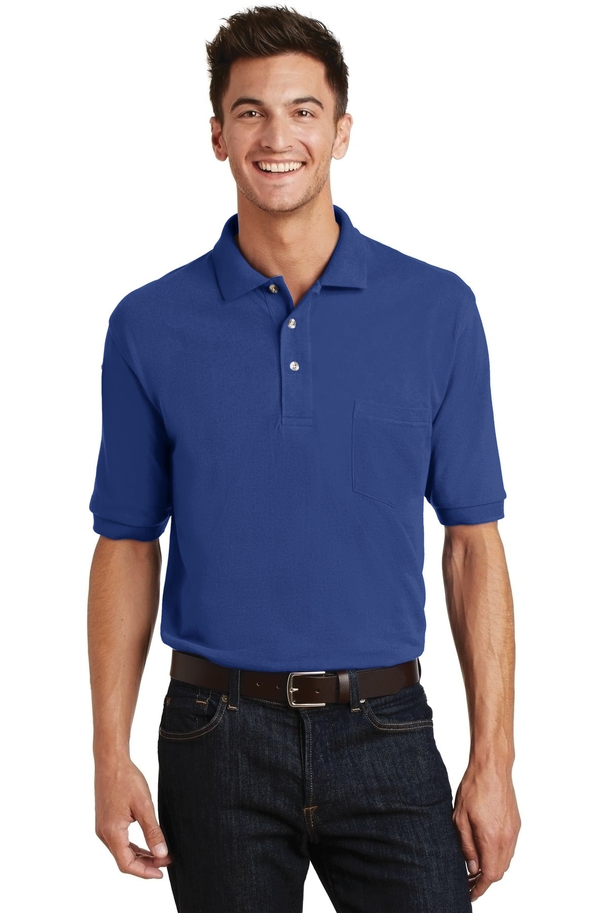 Port Authority Men's Heavyweight Cotton Pique Polo with Pocket. K420P Mens Apparel Shirts & Tops