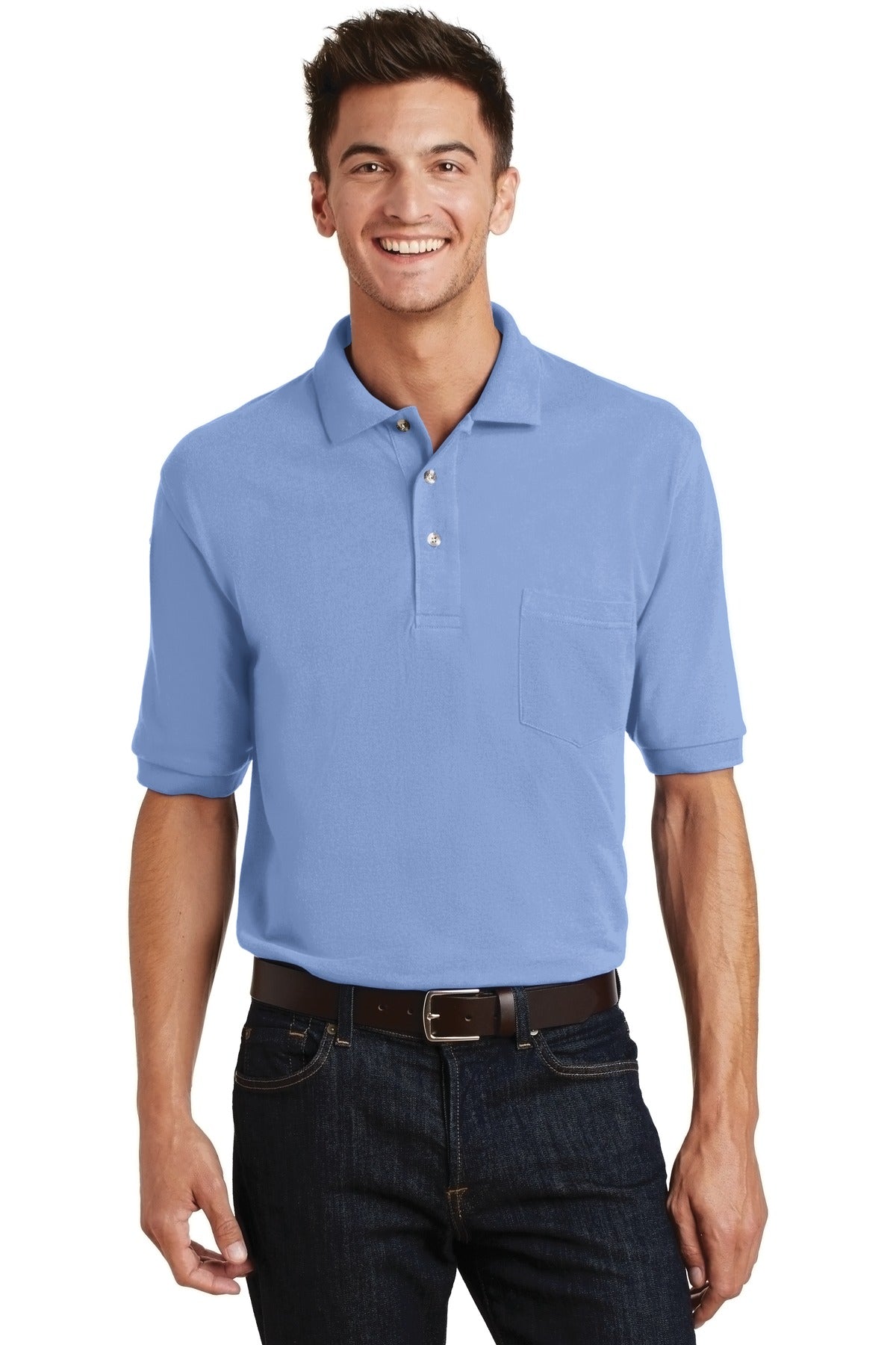 Port Authority Men's Heavyweight Cotton Pique Polo with Pocket. K420P Mens Apparel Shirts & Tops