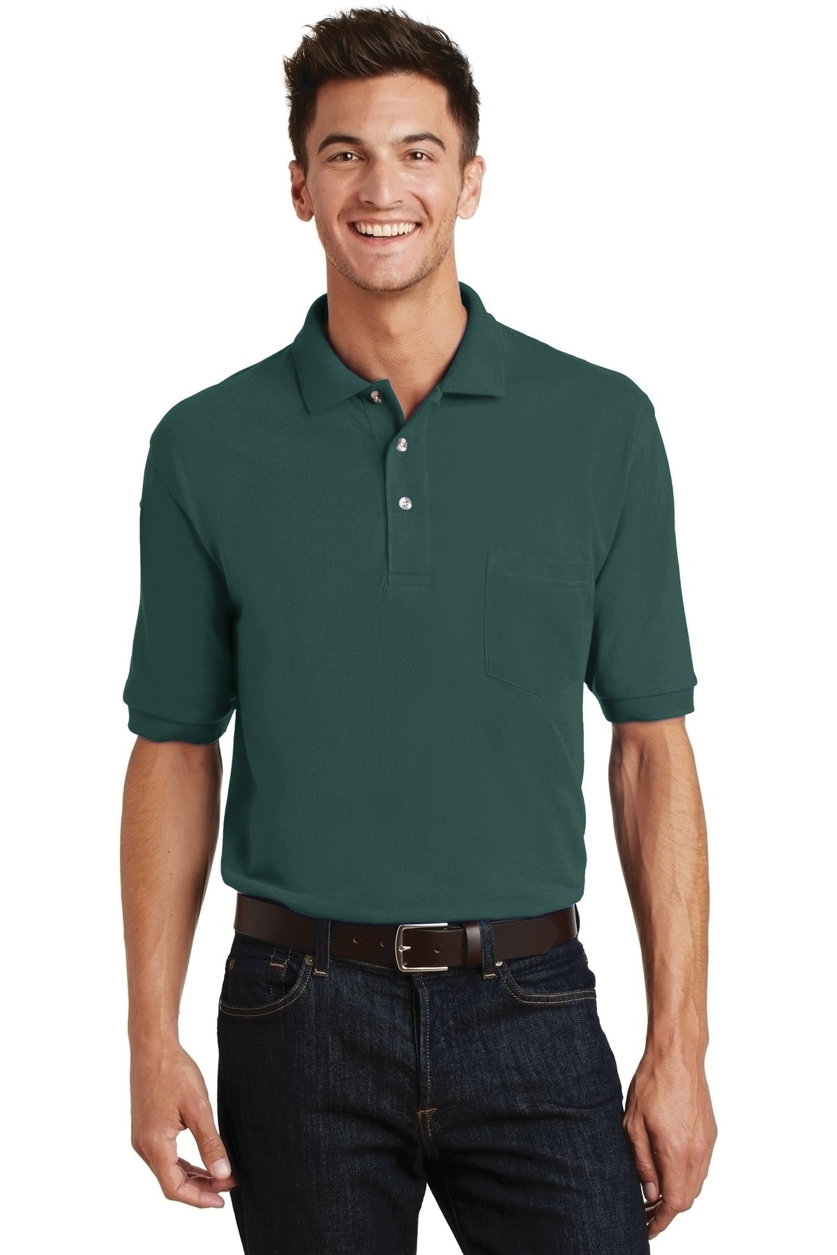 Port Authority Men's Heavyweight Cotton Pique Polo with Pocket. K420P Mens Apparel Shirts & Tops