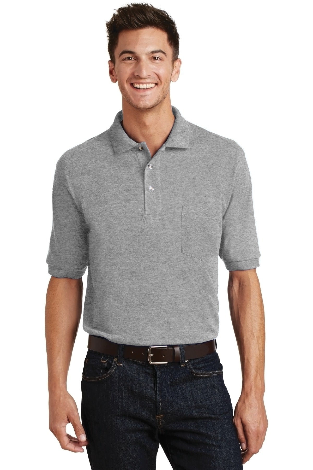 Port Authority Men's Heavyweight Cotton Pique Polo with Pocket. K420P Mens Apparel Shirts & Tops