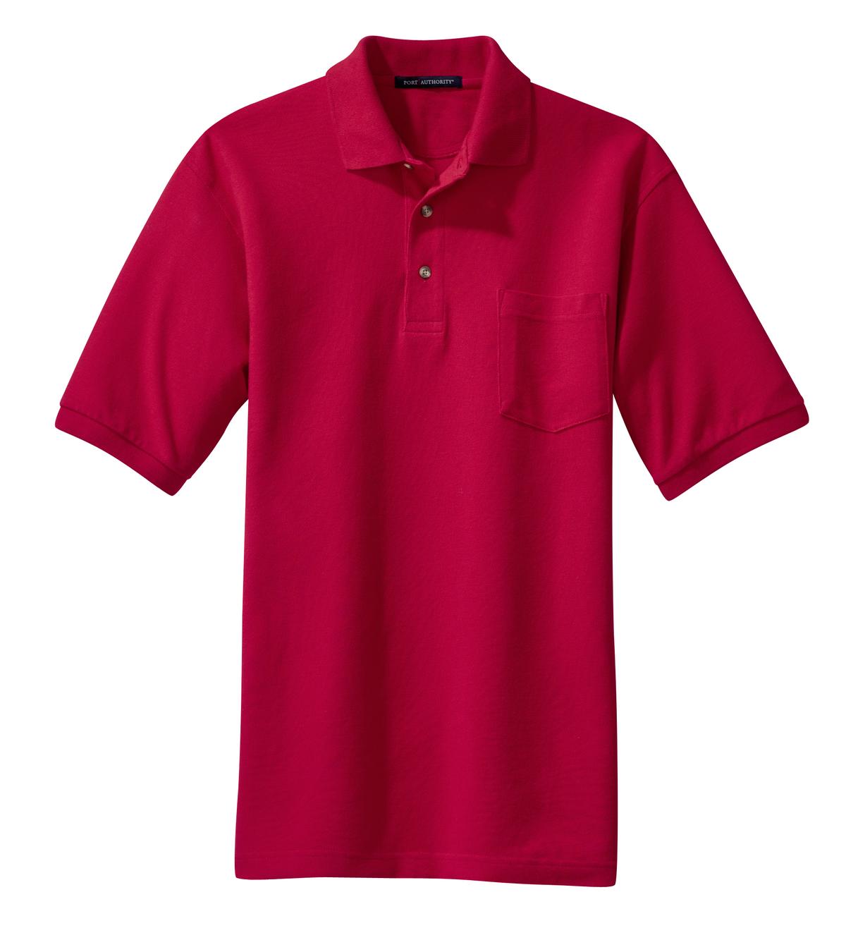 Port Authority Men's Heavyweight Cotton Pique Polo with Pocket. K420P Mens Apparel Shirts & Tops