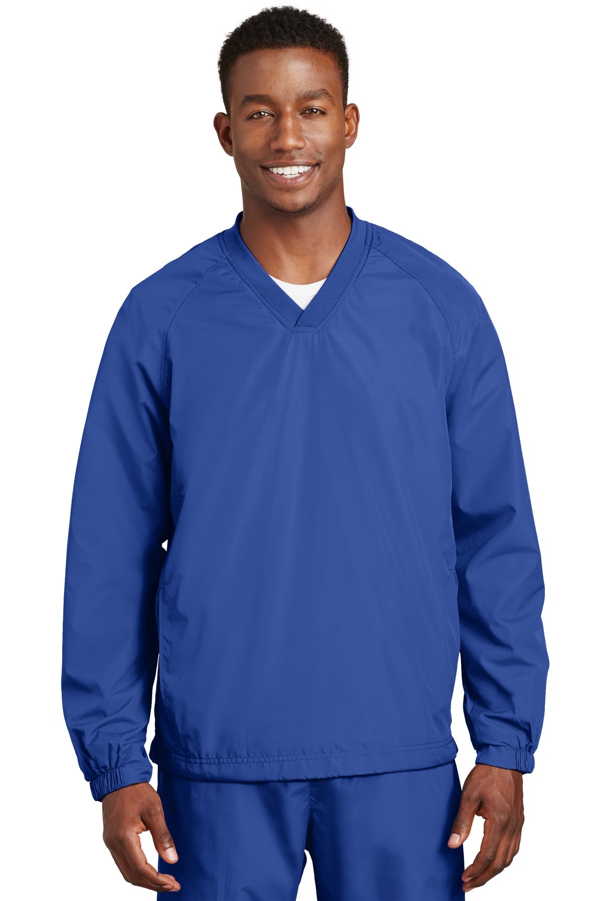 Sport-Tek Men's V-Neck Raglan Wind Shirt Mens Apparel Sweatshirts & Fleece