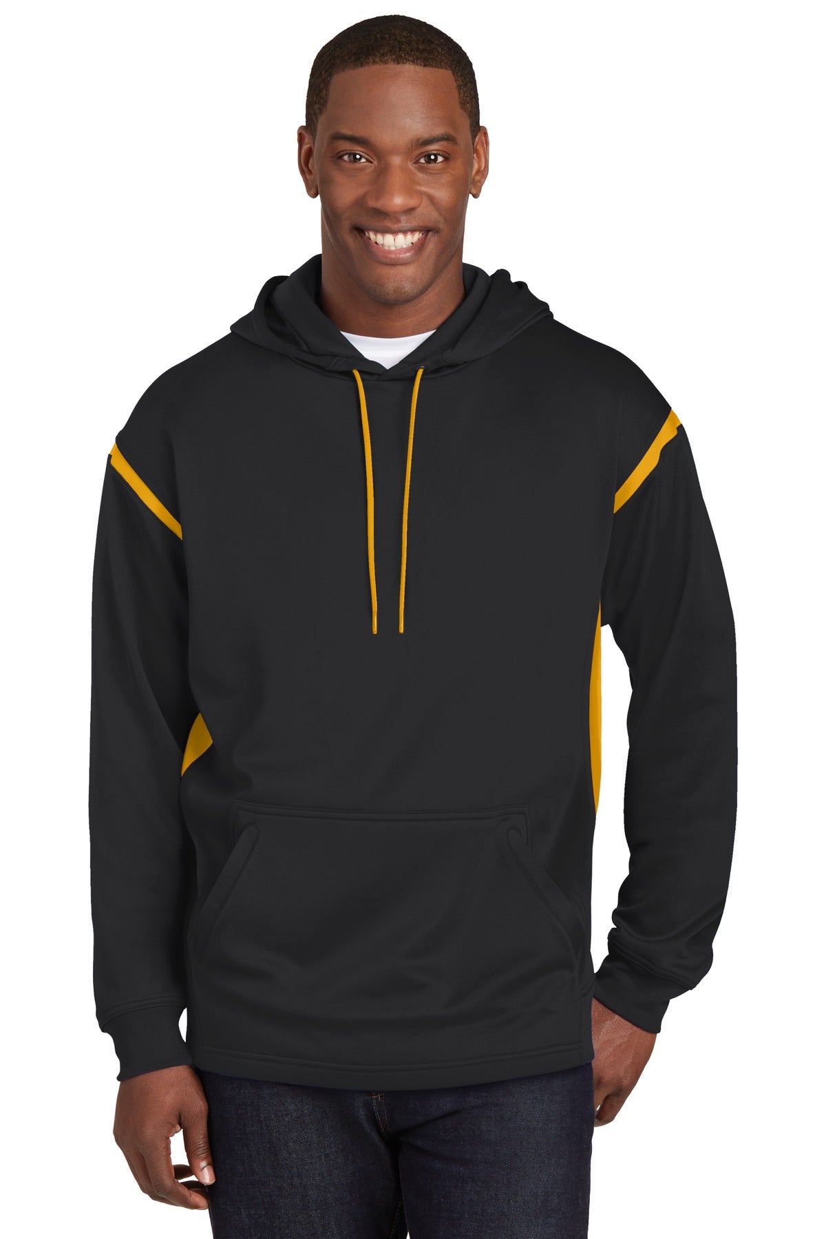 Sport-Tek Men's Tech Fleece Colorblock Hooded Sweatshirt Mens Apparel Sweatshirts & Fleece