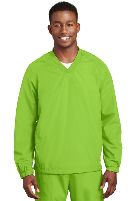 Sport-Tek Men's V-Neck Raglan Wind Shirt Mens Apparel Sweatshirts & Fleece