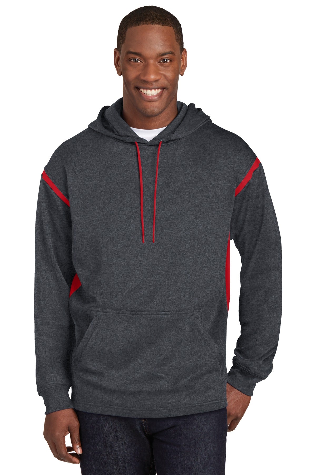 Sport-Tek Men's Tech Fleece Colorblock Hooded Sweatshirt Mens Apparel Sweatshirts & Fleece