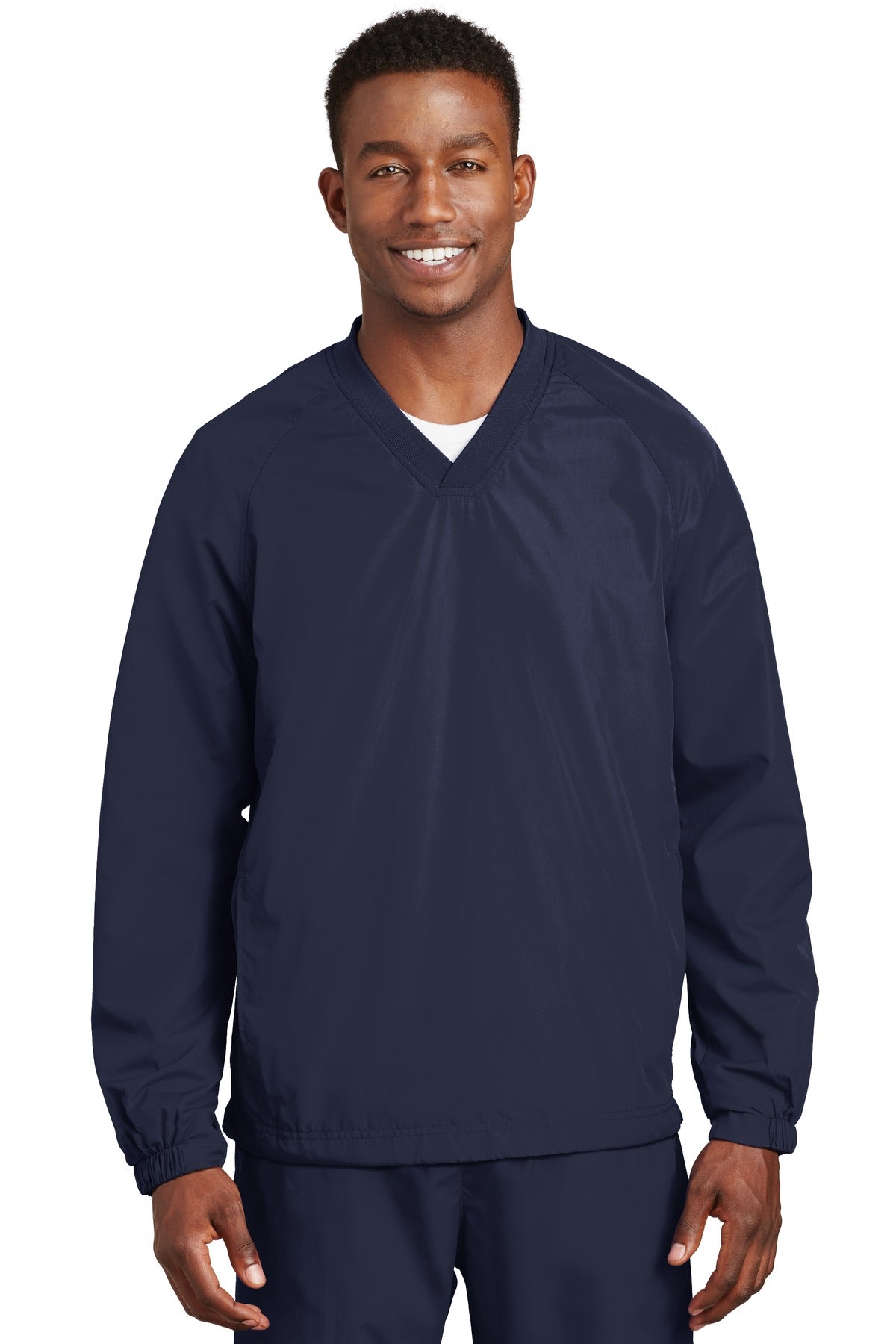 Sport-Tek Men's V-Neck Raglan Wind Shirt Mens Apparel Sweatshirts & Fleece