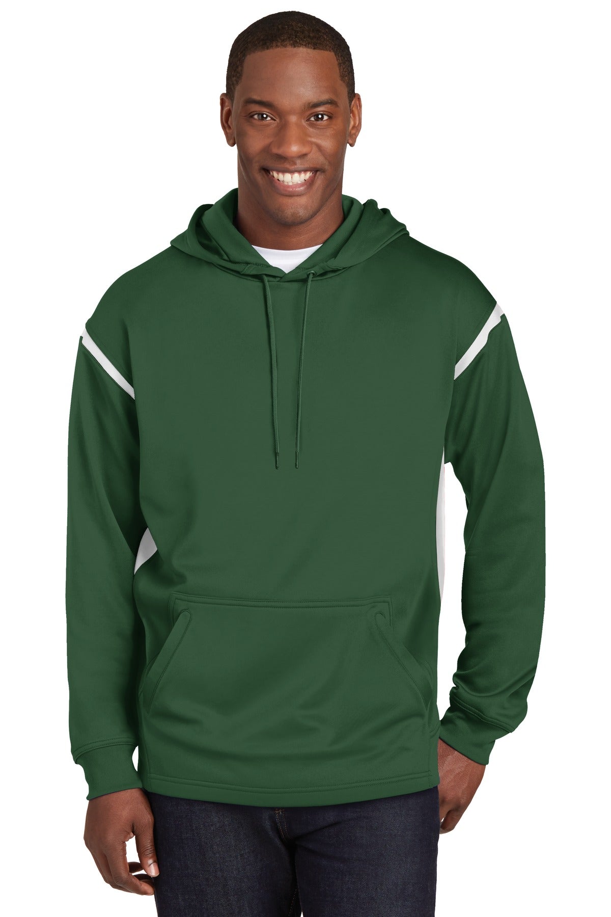 Sport-Tek Men's Tech Fleece Colorblock Hooded Sweatshirt Mens Apparel Sweatshirts & Fleece