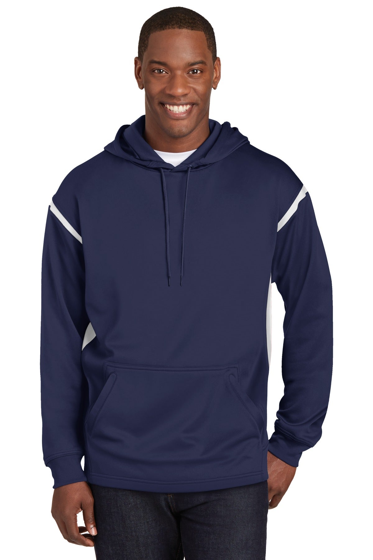 Sport-Tek Men's Tech Fleece Colorblock Hooded Sweatshirt Mens Apparel Sweatshirts & Fleece
