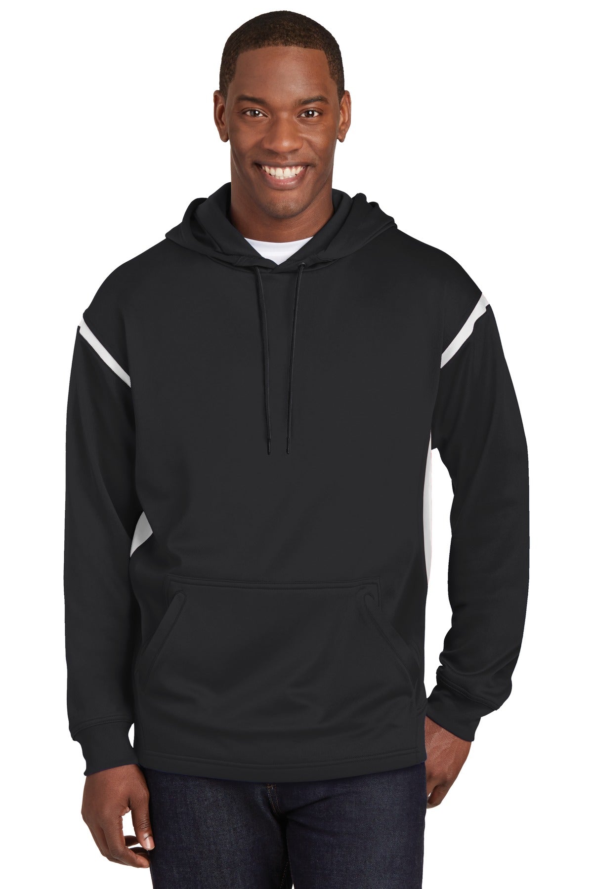 Sport-Tek Men's Tech Fleece Colorblock Hooded Sweatshirt Mens Apparel Sweatshirts & Fleece