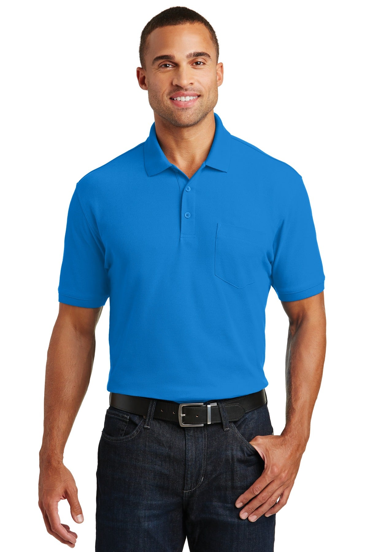 Port Authority Men's Core Classic Pique Pocket Polo. K100P Mens Apparel Shirts & Tops