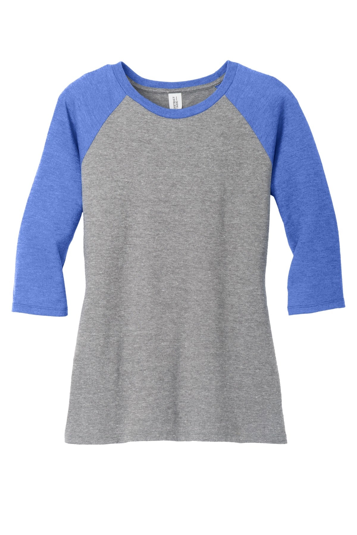 District Women's Perfect Tri 3/4-Sleeve Raglan. DM136L Womens Apparel Shirts & Tops