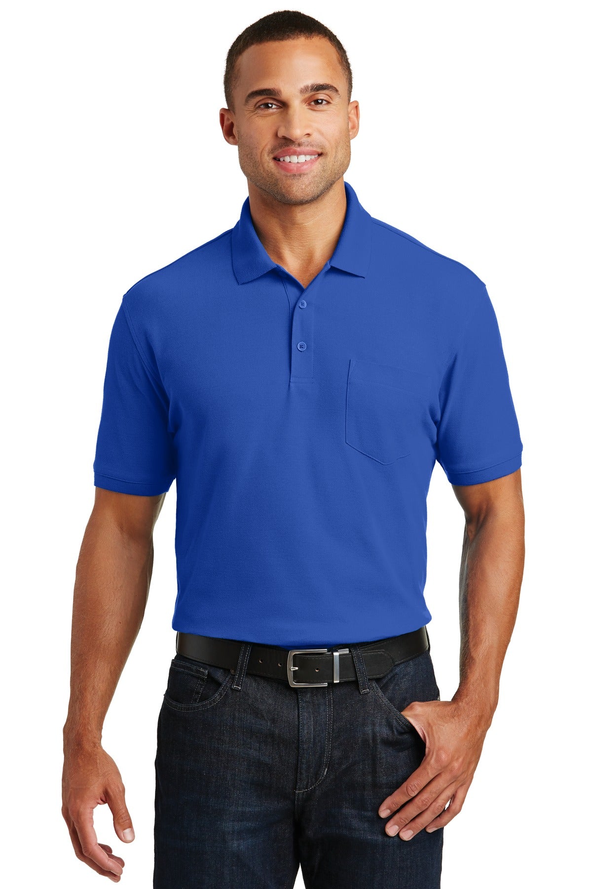 Port Authority Men's Core Classic Pique Pocket Polo. K100P Mens Apparel Shirts & Tops