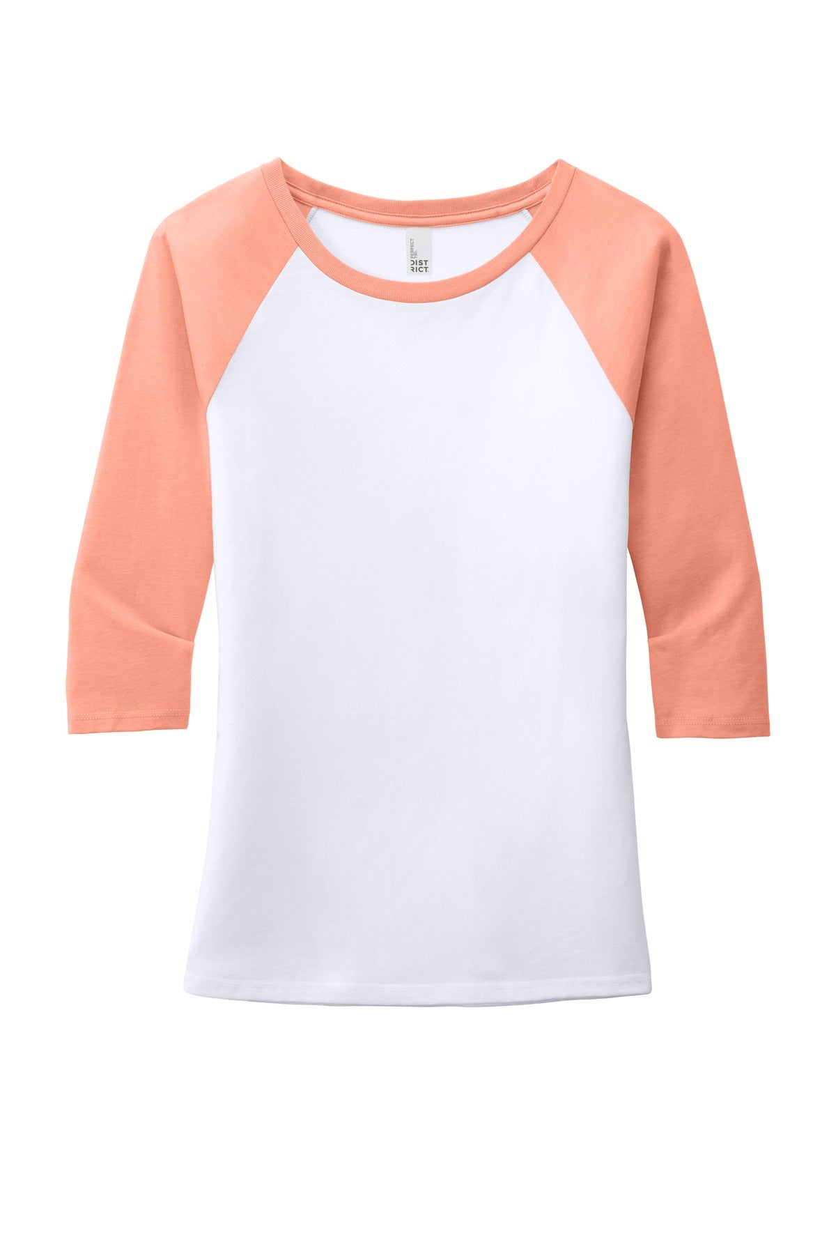 District Women's Perfect Tri 3/4-Sleeve Raglan. DM136L Womens Apparel Shirts & Tops