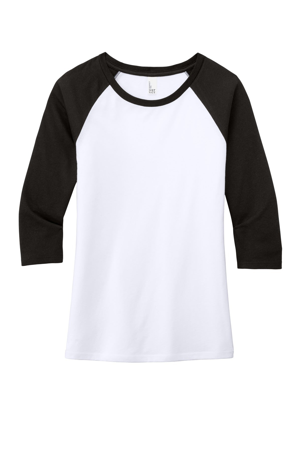 District Women's Perfect Tri 3/4-Sleeve Raglan. DM136L Womens Apparel Shirts & Tops