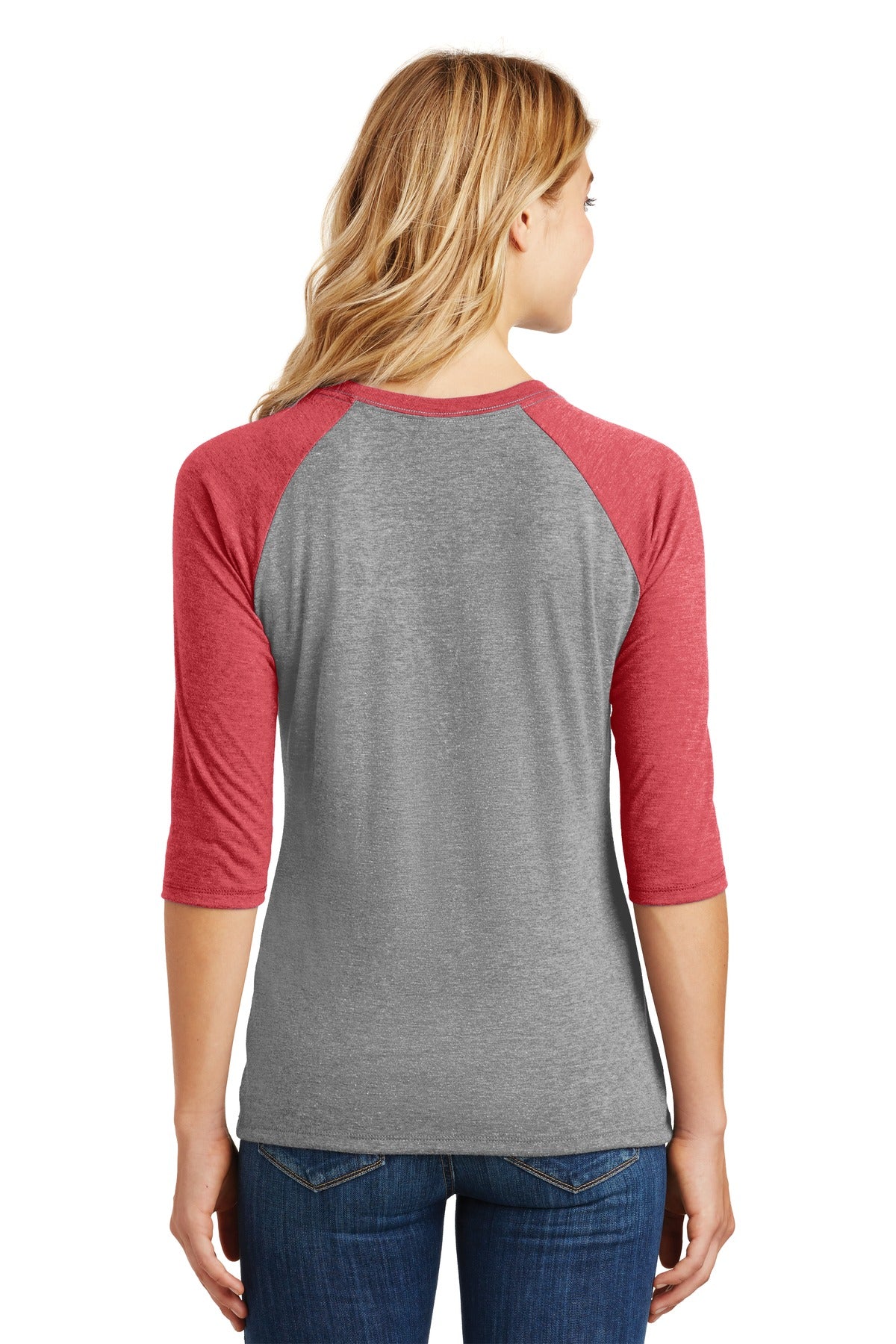 District Women's Perfect Tri 3/4-Sleeve Raglan. DM136L Womens Apparel Shirts & Tops