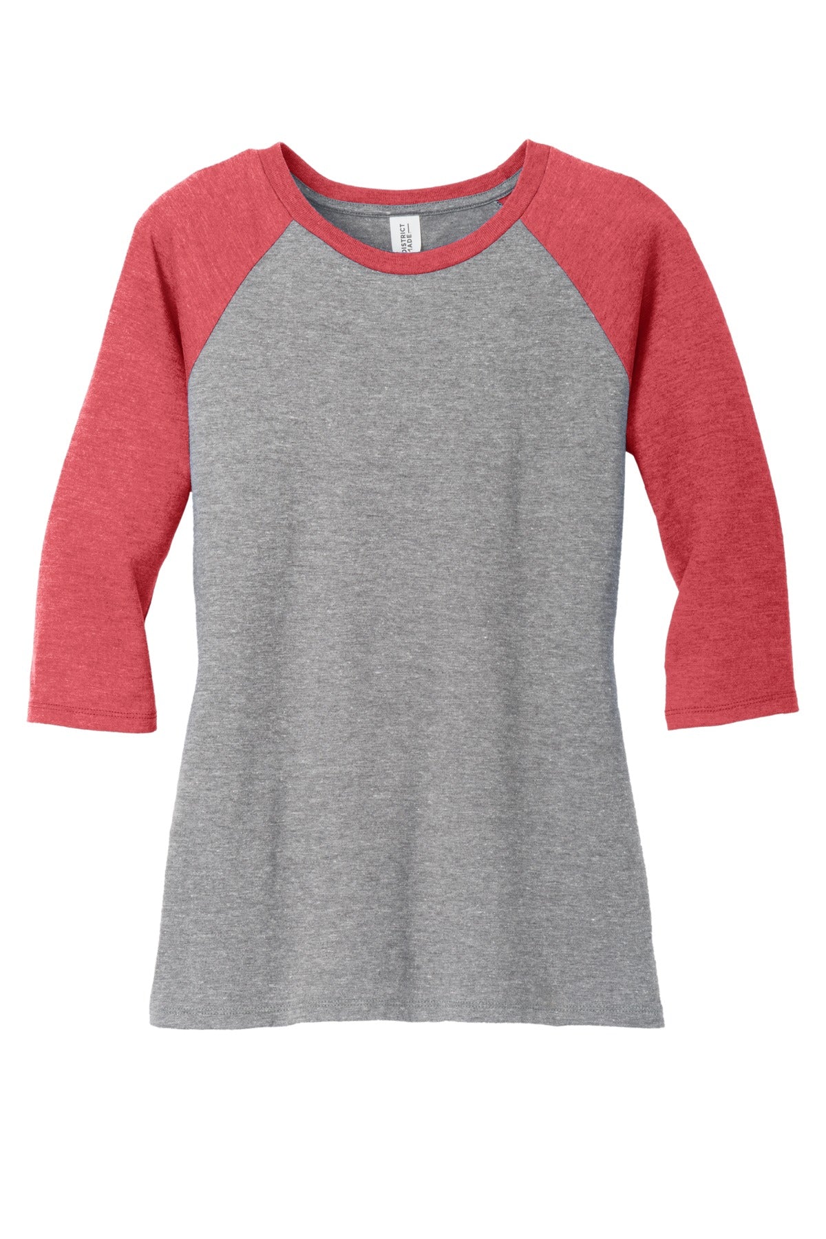 District Women's Perfect Tri 3/4-Sleeve Raglan. DM136L Womens Apparel Shirts & Tops