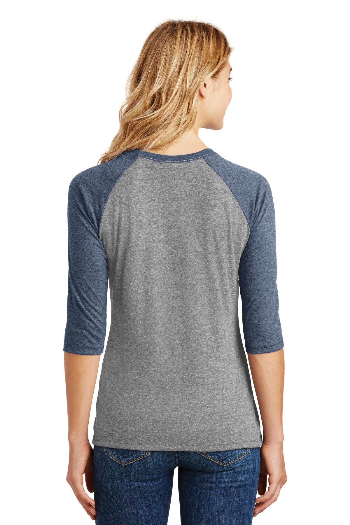 District Women's Perfect Tri 3/4-Sleeve Raglan. DM136L Womens Apparel Shirts & Tops