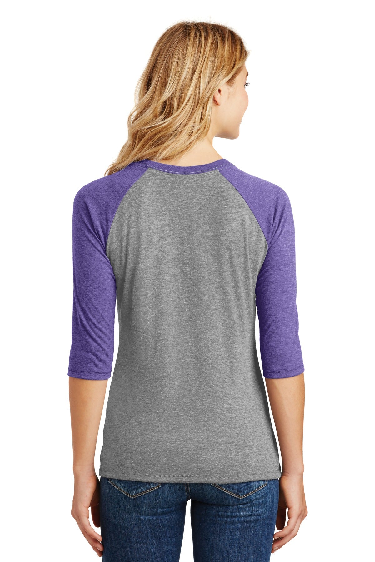 District Women's Perfect Tri 3/4-Sleeve Raglan. DM136L Womens Apparel Shirts & Tops