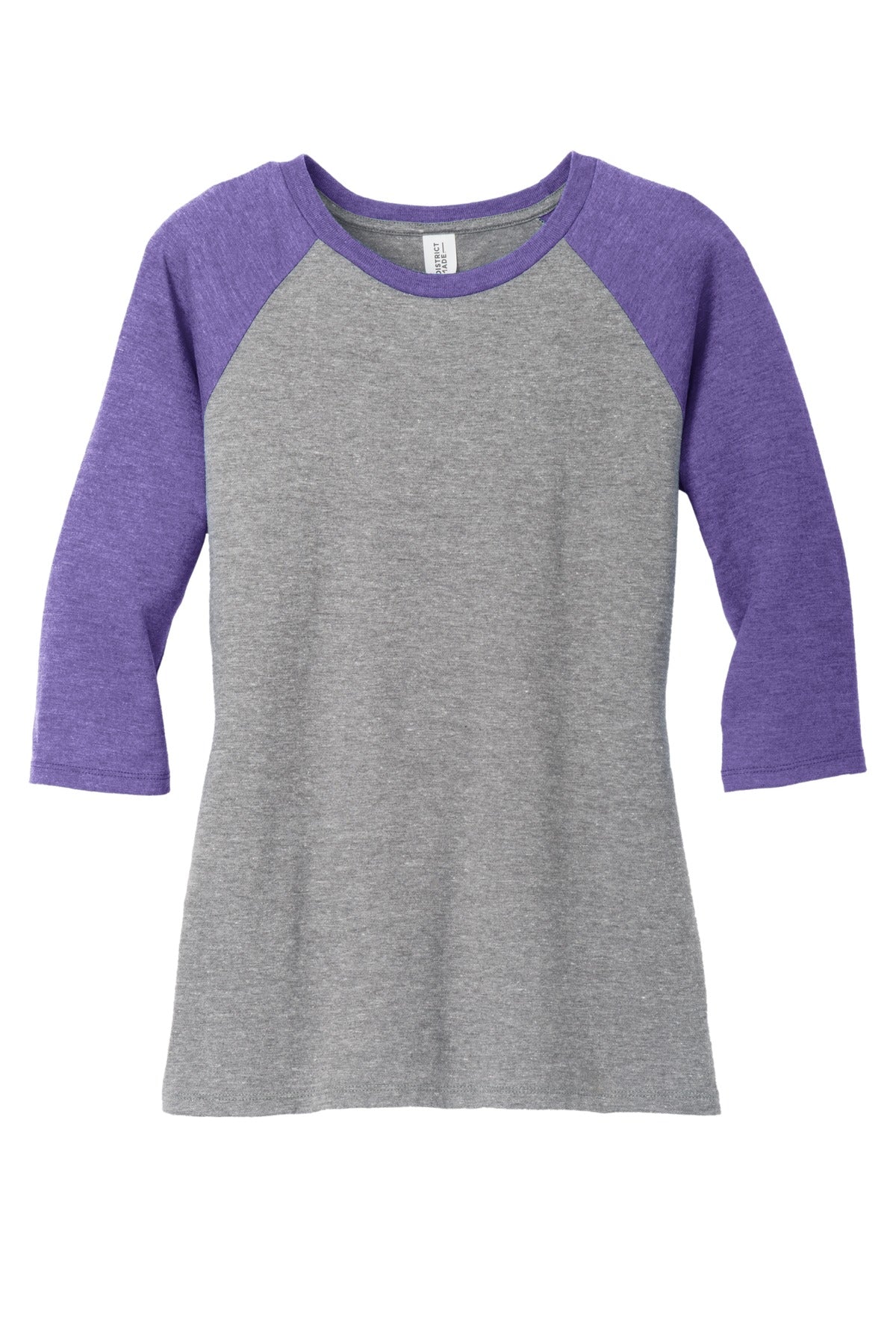 District Women's Perfect Tri 3/4-Sleeve Raglan. DM136L Womens Apparel Shirts & Tops