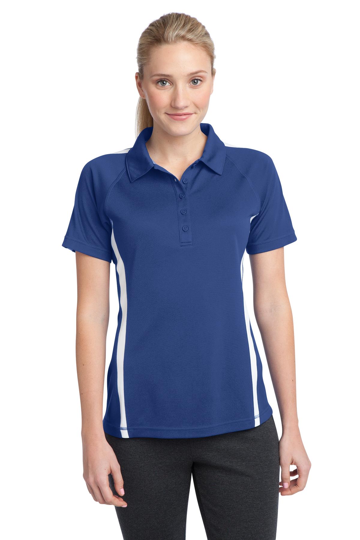 Sport-Tek Women's PosiCharge Micro-Mesh Colorblock Polo. LST685 Womens Apparel Shirts & Tops