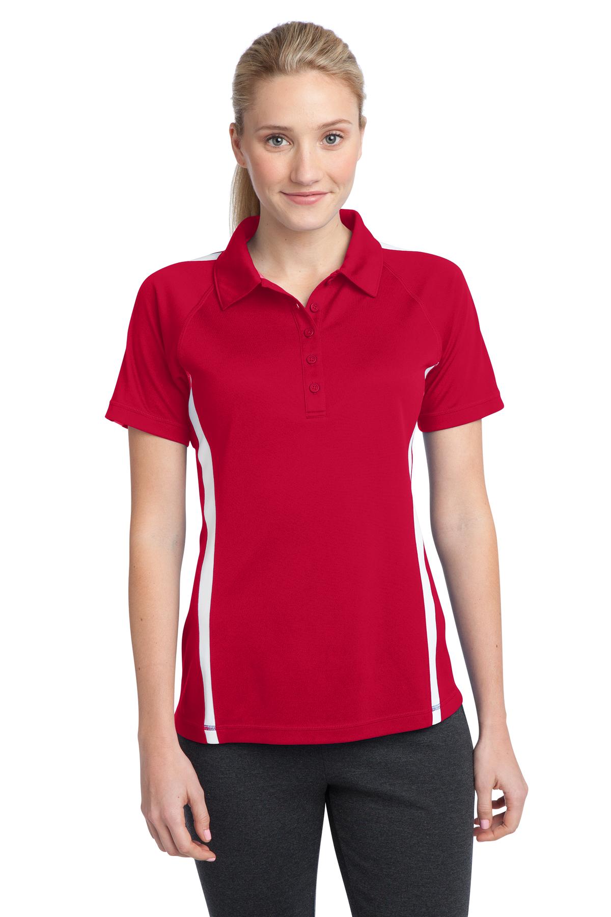 Sport-Tek Women's PosiCharge Micro-Mesh Colorblock Polo. LST685 Womens Apparel Shirts & Tops