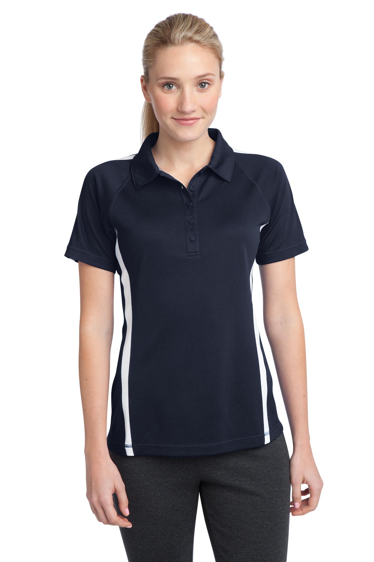 Sport-Tek Women's PosiCharge Micro-Mesh Colorblock Polo. LST685 Womens Apparel Shirts & Tops