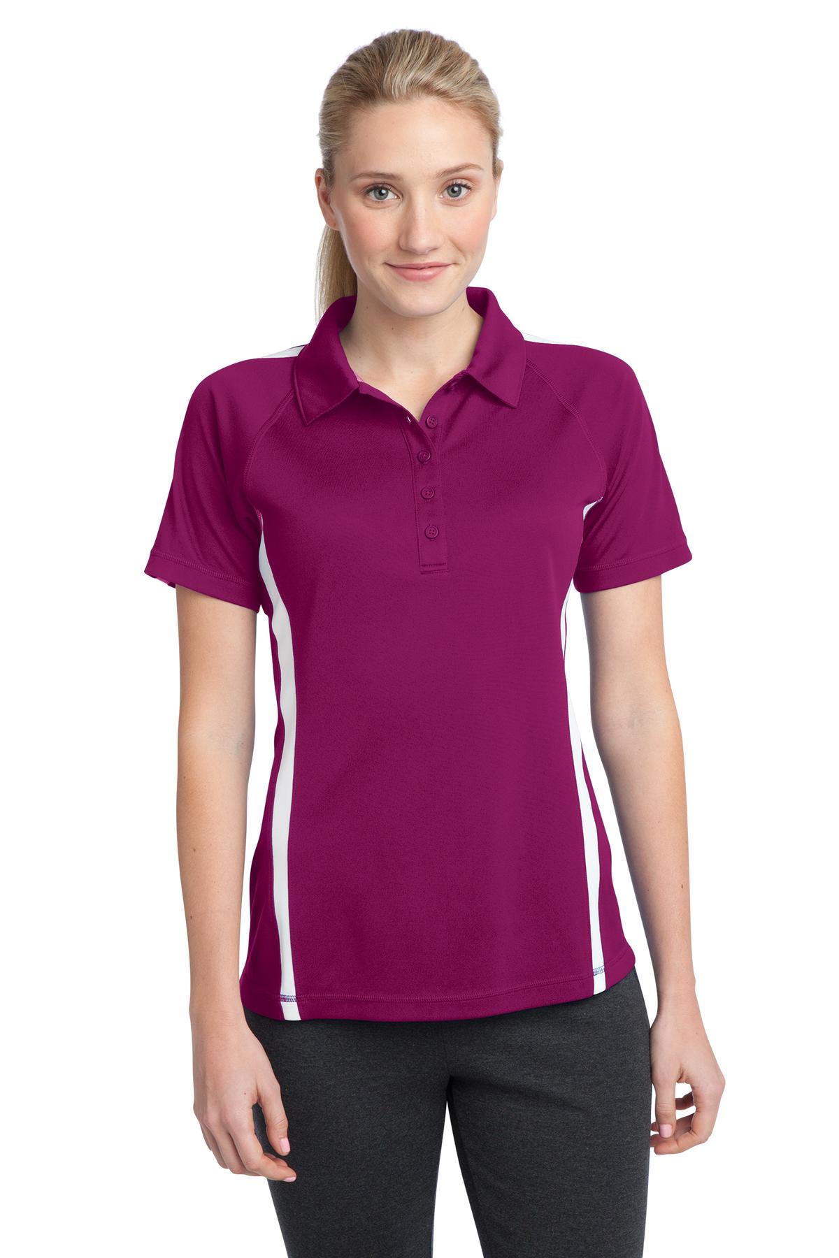 Sport-Tek Women's PosiCharge Micro-Mesh Colorblock Polo. LST685 Womens Apparel Shirts & Tops