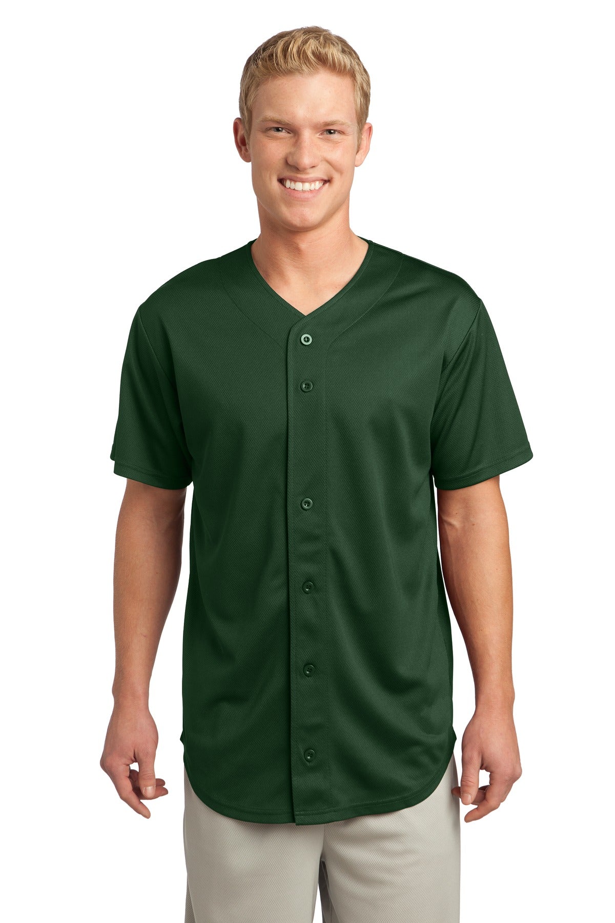 Sport-Tek Men's PosiCharge Tough Mesh Full-Button Jersey Baseball Jerseys Adult