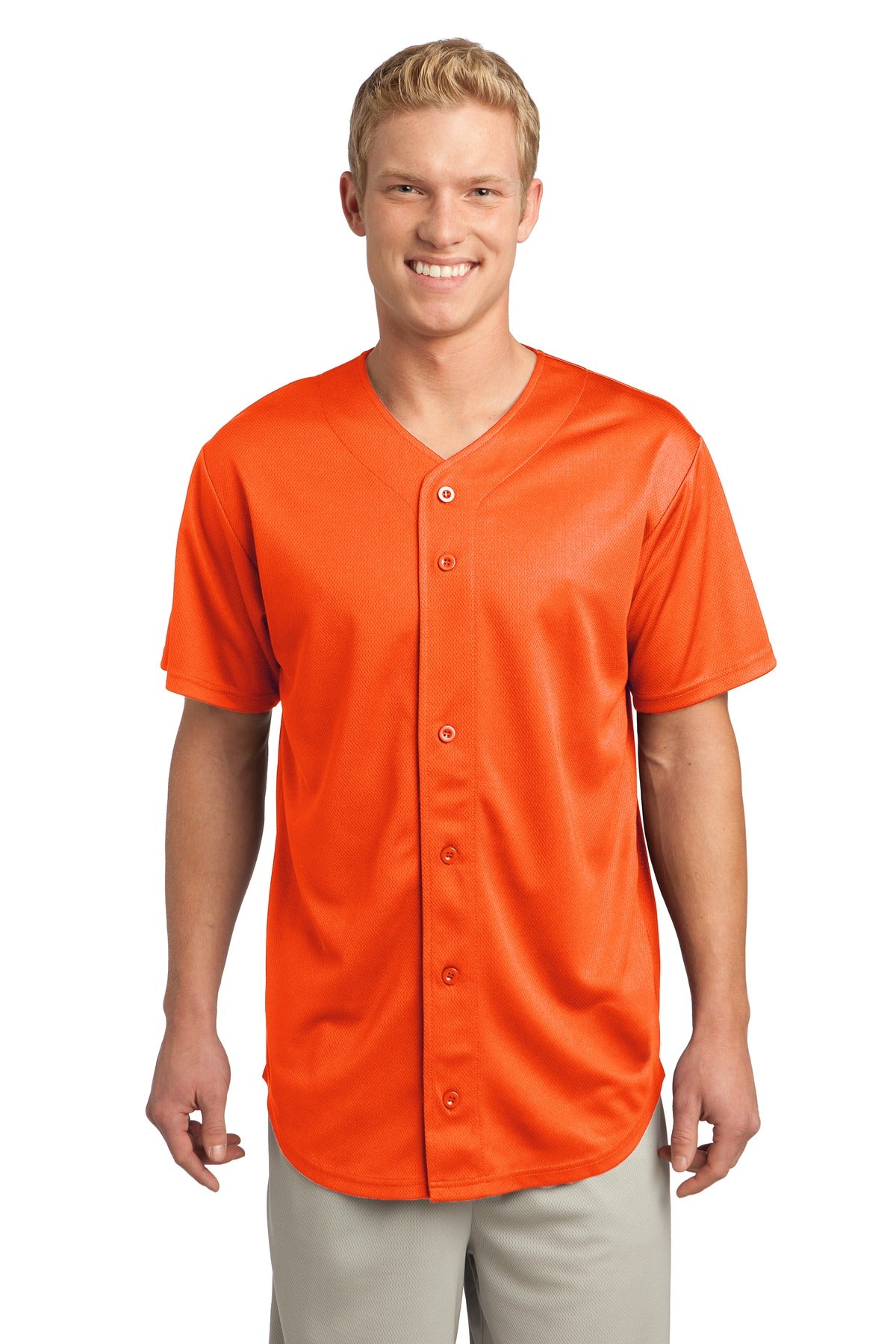 Sport-Tek Men's PosiCharge Tough Mesh Full-Button Jersey Baseball Jerseys Adult