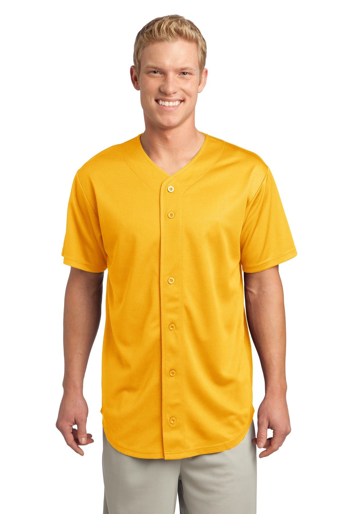 Sport-Tek Men's PosiCharge Tough Mesh Full-Button Jersey Baseball Jerseys Adult